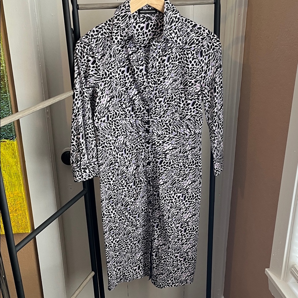 Express Women’s Black, Lavender and White Dress